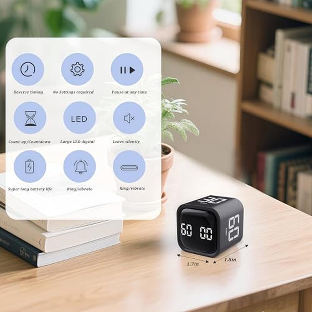 High-End 2Pcs Rotating Pomodoro Timer – In Use