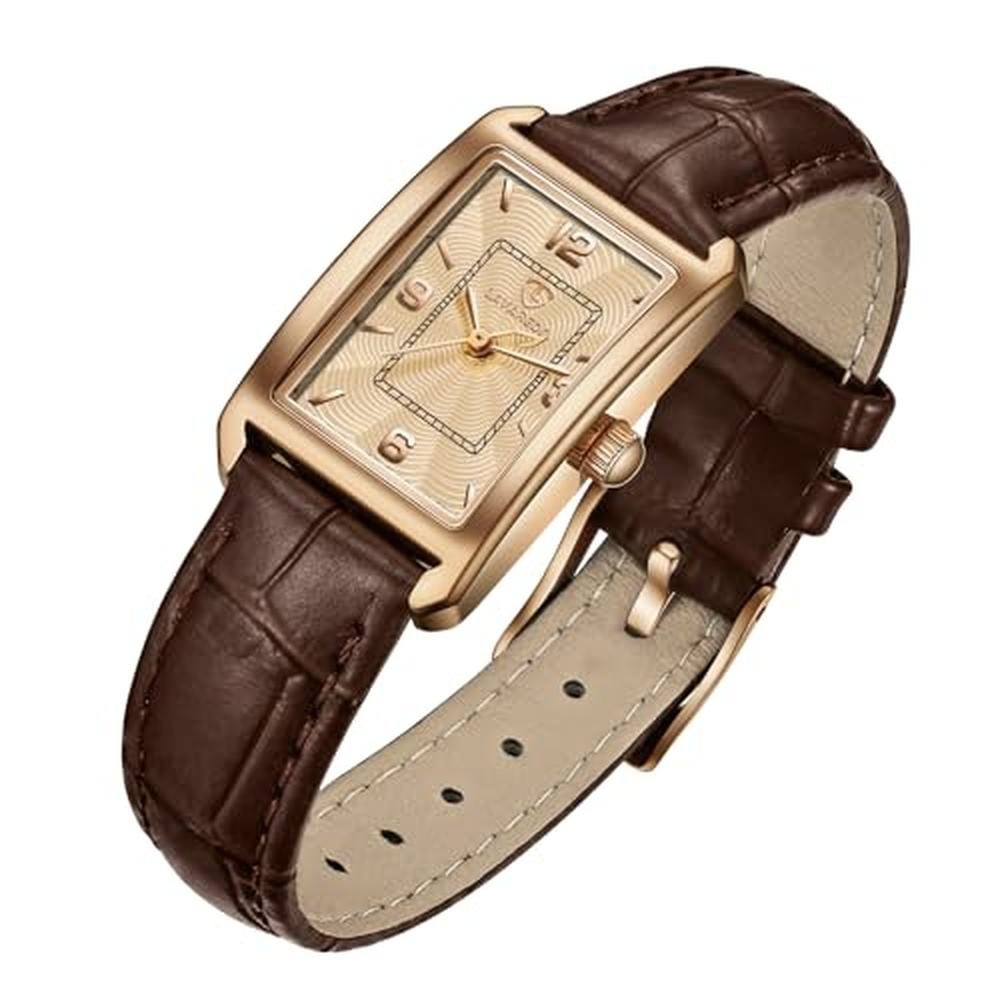 Elegant Timepieces: Timever Women's Leather Strap Watch – Front View