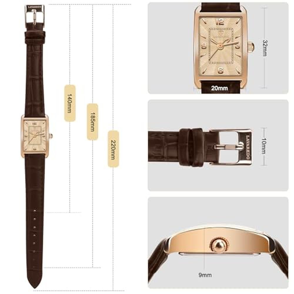 Elegant Timepieces: Timever Women's Leather Strap Watch – Side View