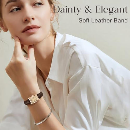 Elegant Timepieces: Timever Women's Leather Strap Watch – In Use