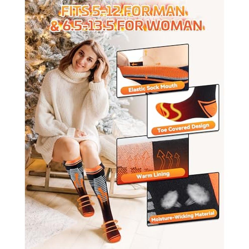 Heated Socks: FeeMeFee 6000mAh Rechargeable Electric Socks – Packaging