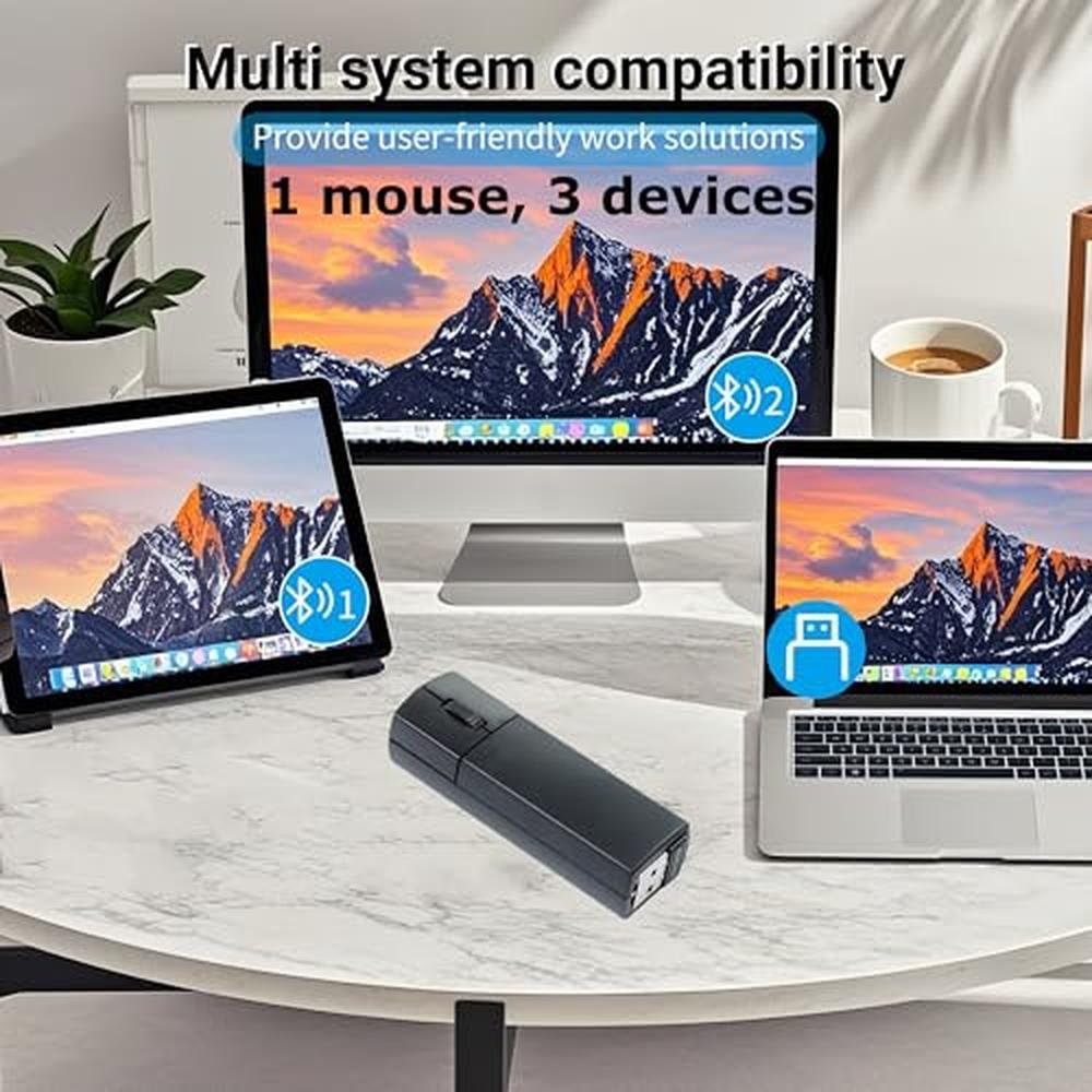 Wireless Mouse Mini Bluetooth 5.1/5.0 & 2.4Ghz Tri Mode – Close-up Detail