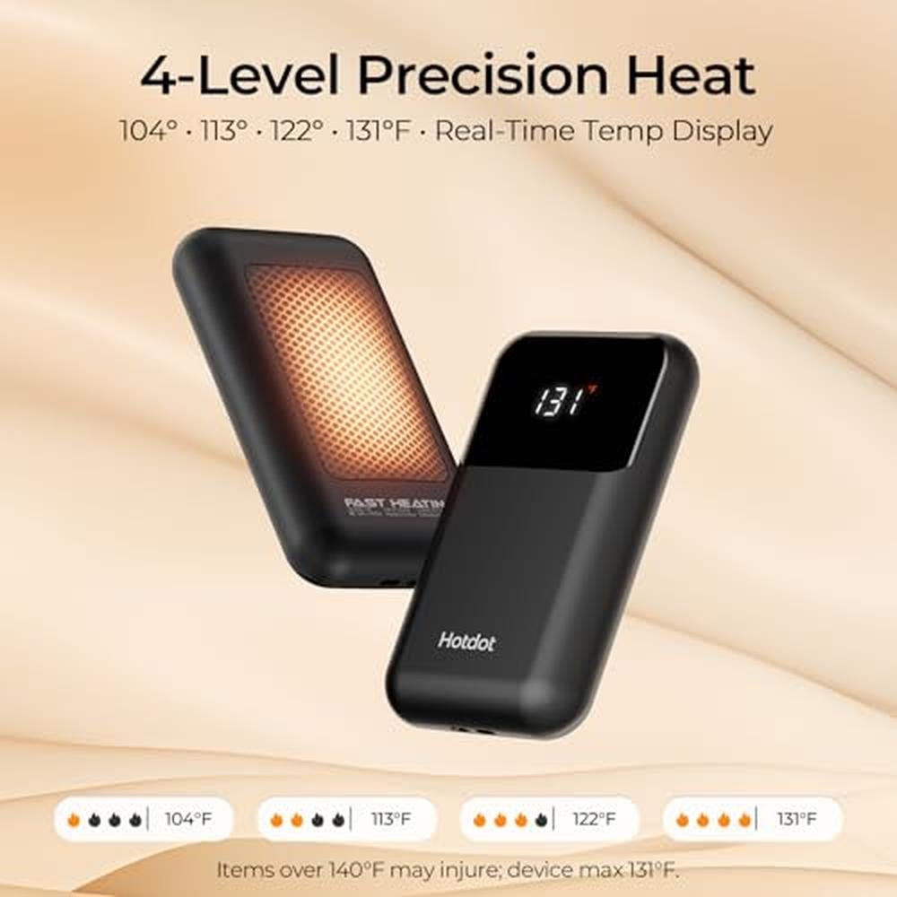 Hand Warmers: Hotdot Rechargeable 2-Pack 4-Heat Levels – In Use