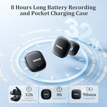 BBMars AI Noise Mini Cancelling Wireless Lavalier Microphone – In Use