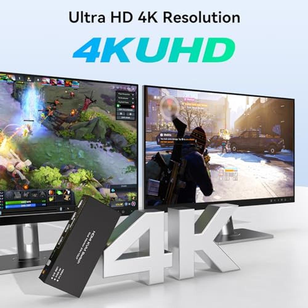 KVM Switch: Dual Monitor 4K 30Hz USB 2.0 KVM Switch for – Packaging