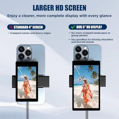 Premium 5" Selfie Monitor Screen for iPhone – Side View