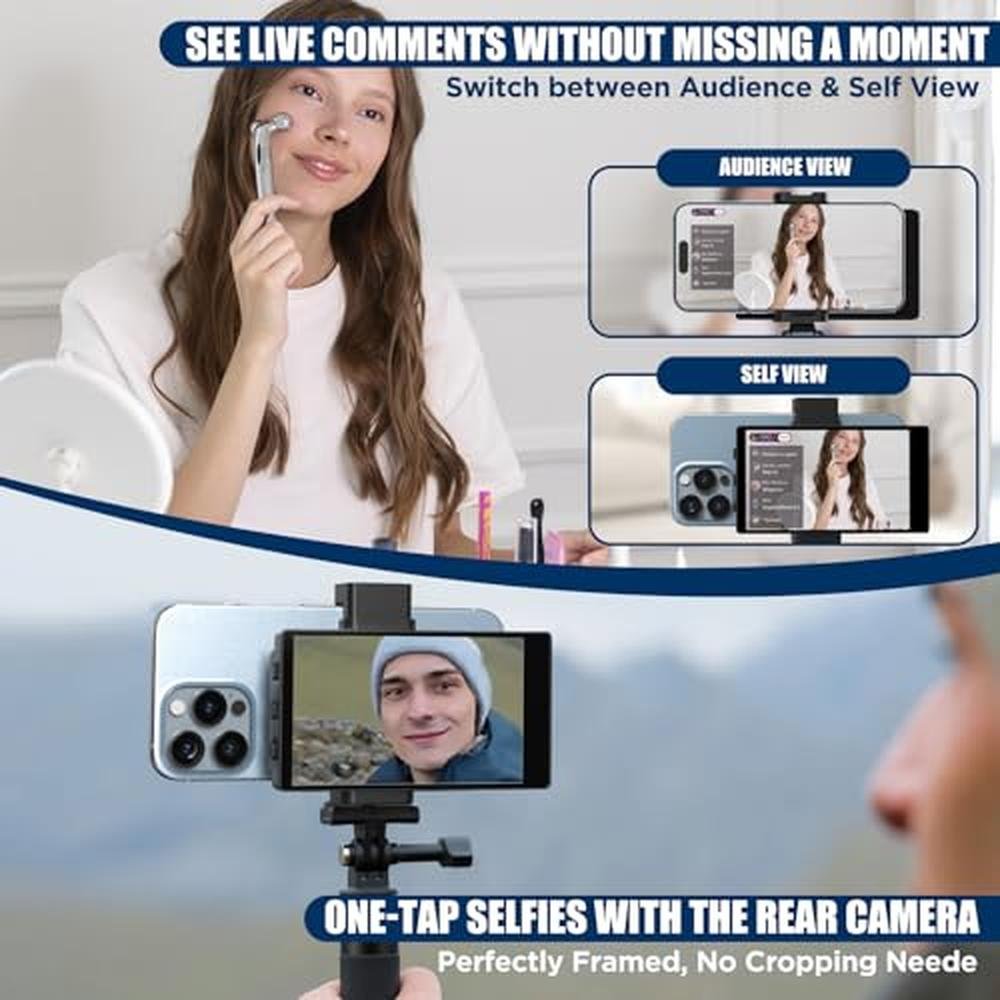 Premium 5" Selfie Monitor Screen for iPhone – Close-up Detail