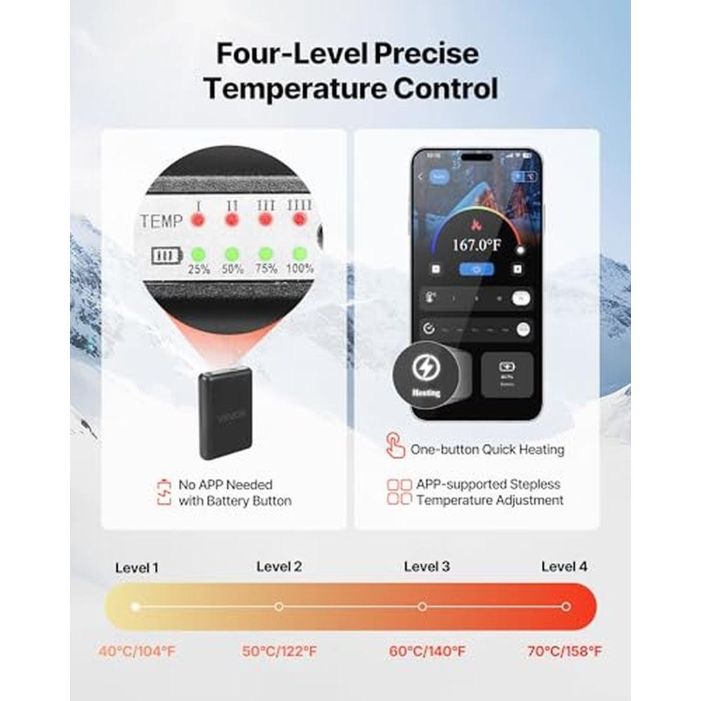 Heated Socks: Vevor 5000mAh Battery Rechargeable Heating – Side View