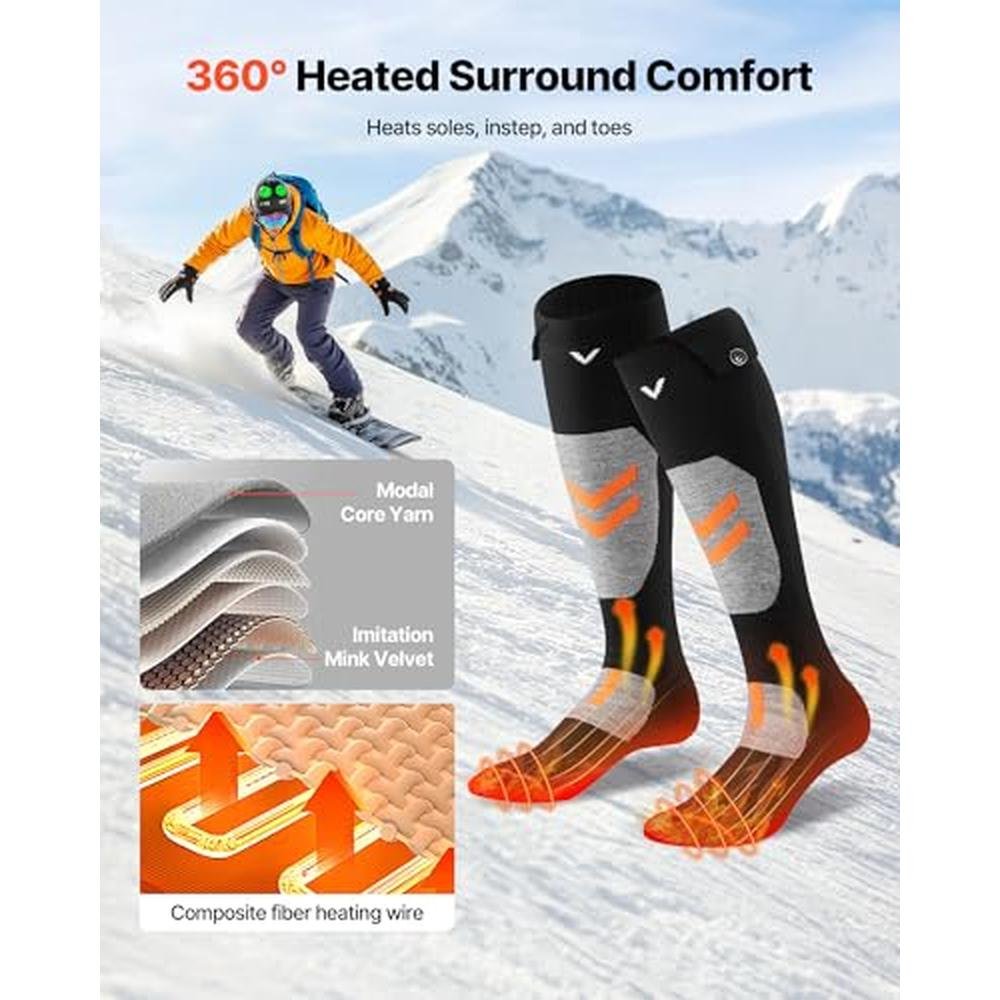 Heated Socks: Vevor 5000mAh Battery Rechargeable Heating – Close-up Detail