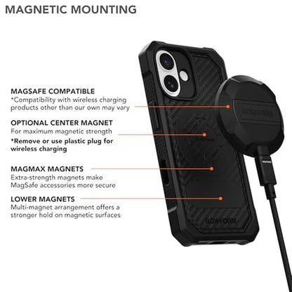Rokform Rugged Case: iPhone 17 Magnetic Cover Black – Close-up Detail