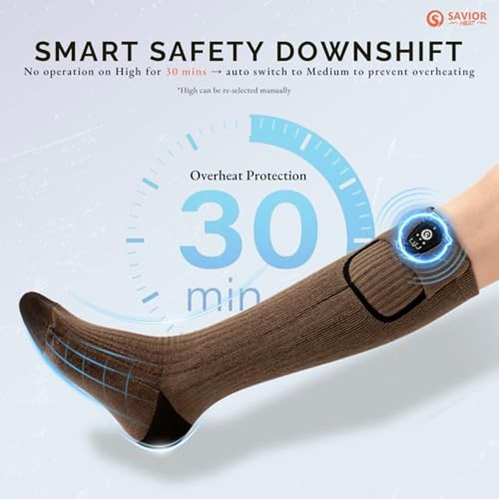 Heat Socks for Men & Women: SAVIOR HEAT Merino Wool – Side View