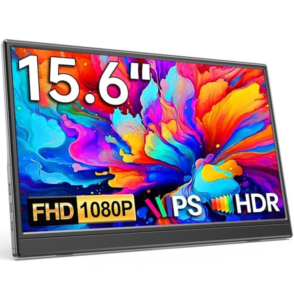 High-End KQC 15.6" Portable Monitor for Seamless Gaming and – Front View