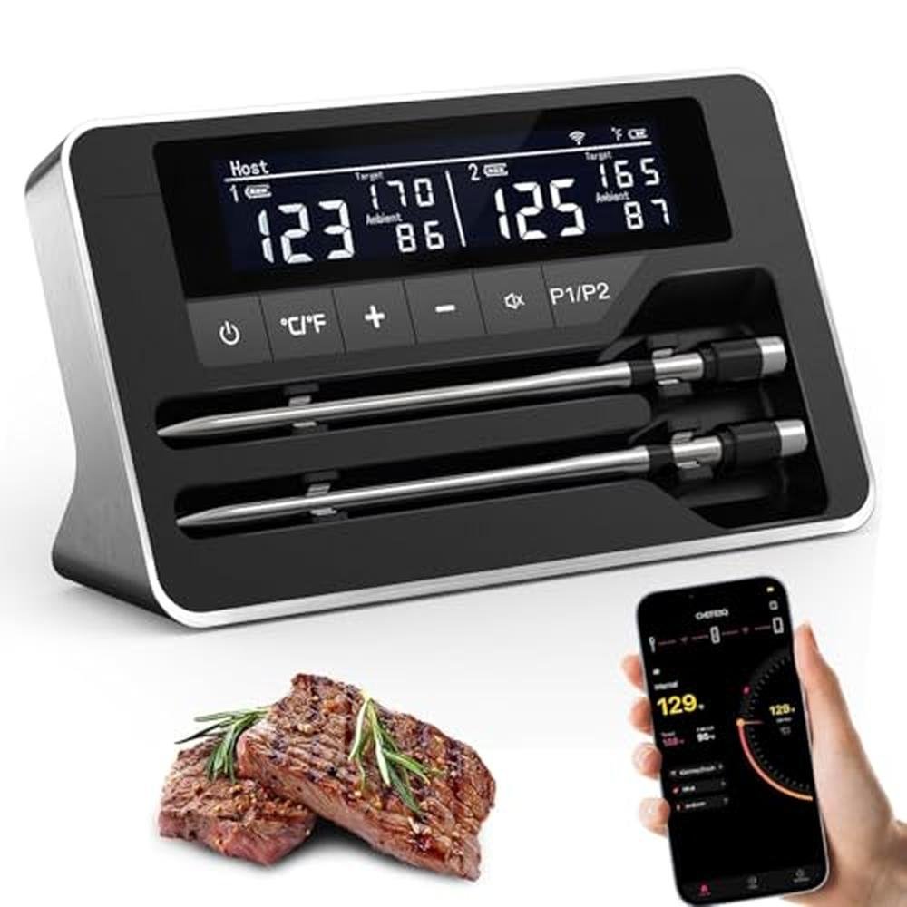 Meat Thermometer: Wireless Digital Thermometer with 2 – Front View