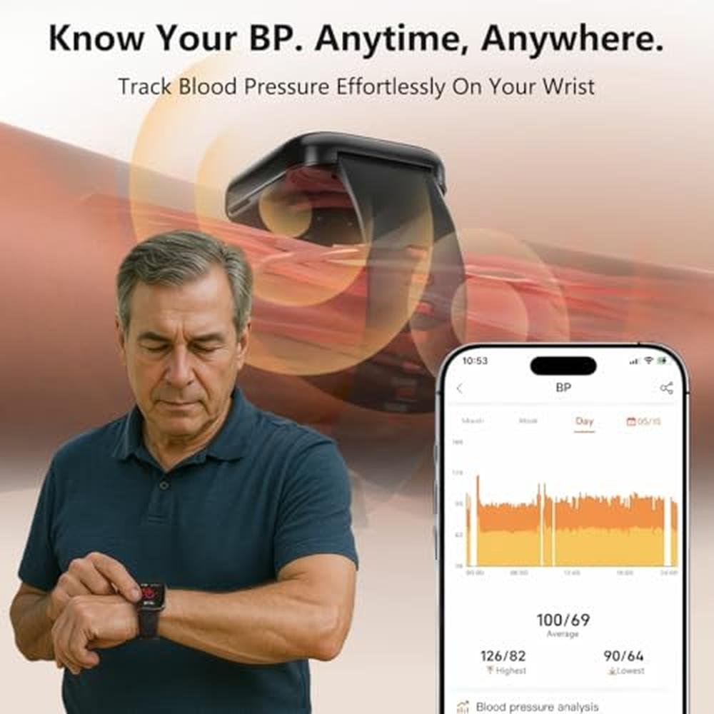 Tracker Blood: MorePro Health Fitness Tracker with 24/7 – Side View