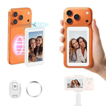 Wireless Vlog Selfie Monitor Screen for iPhone 17 Series – Front View