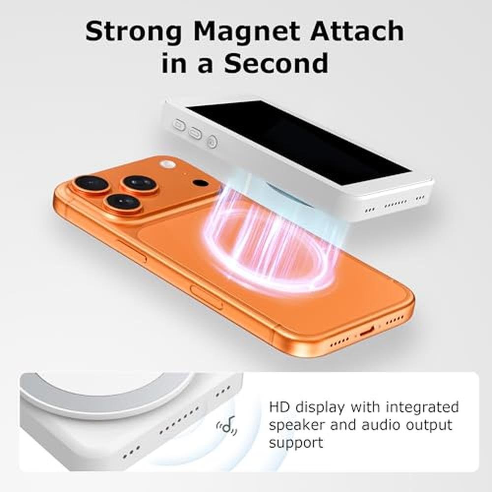 Wireless Vlog Selfie Monitor Screen for iPhone 17 Series – Side View