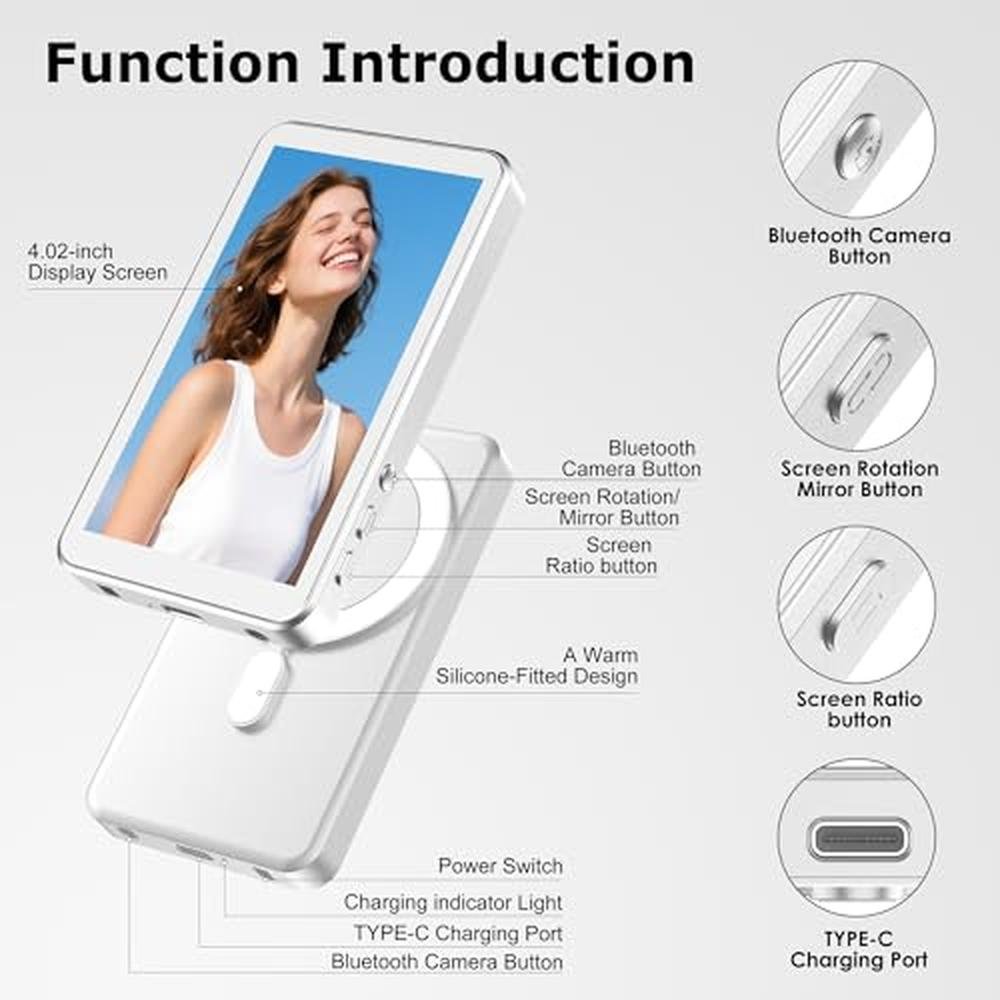 Wireless Vlog Selfie Monitor Screen for iPhone 17 Series – In Use