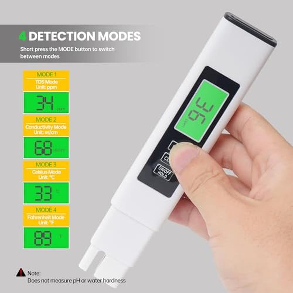 Water TDS Tester 4-in-1 Digital Water Quality Monitor – Close-up Detail