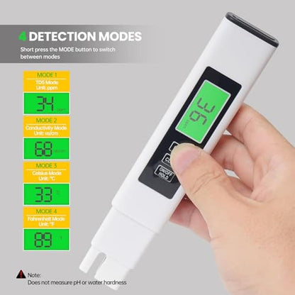 Water TDS Tester 4-in-1 Digital Water Quality Monitor – Close-up Detail
