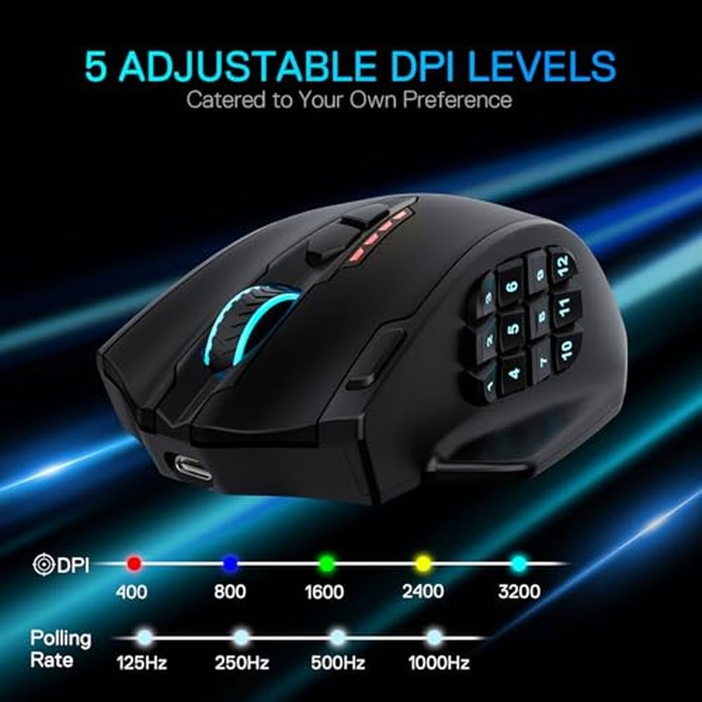Premium Gaming Experience: Redragon M913 MAX Wireless MMO – In Use