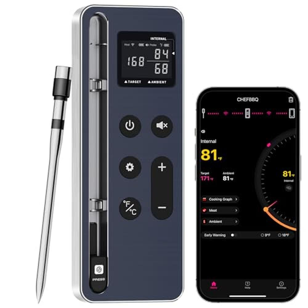 Meat Thermometer: Smart Bluetooth Wireless Digital – Front View
