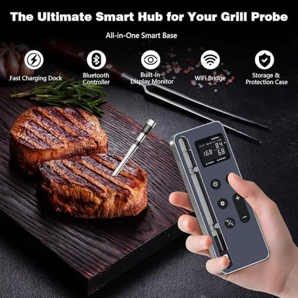 Meat Thermometer: Smart Bluetooth Wireless Digital – Side View