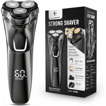 Electric Razor for Men Cordless Wet/Dry Rotary Shaver – Front View