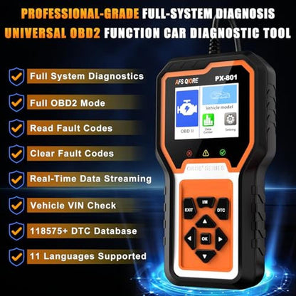 OBD2 Scanner Check Engine Light Car Code Reader Clear Error – Close-up Detail