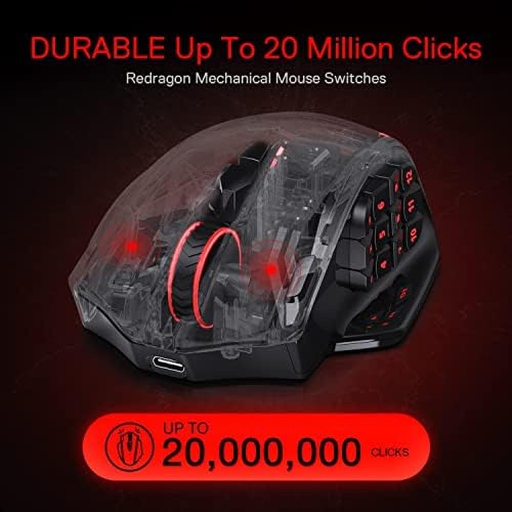 High-Performance Wireless Gaming Mouse – Side View