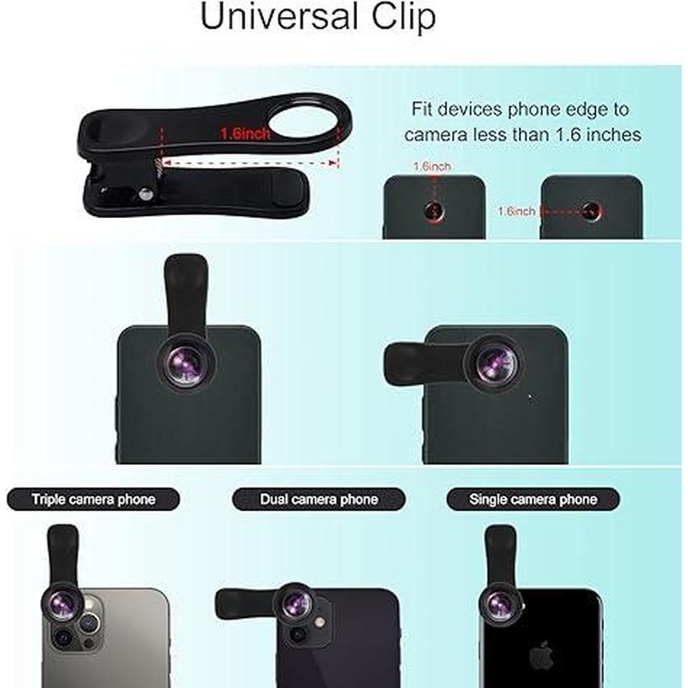 Camera Lenses: Godefa Phone Camera Lens Kit 14-in-1 Lenses – Size Reference