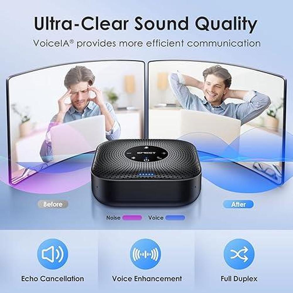 Speaker Conference: Emeet M0 Plus 4 AI Mics 360 Voice – Size Reference