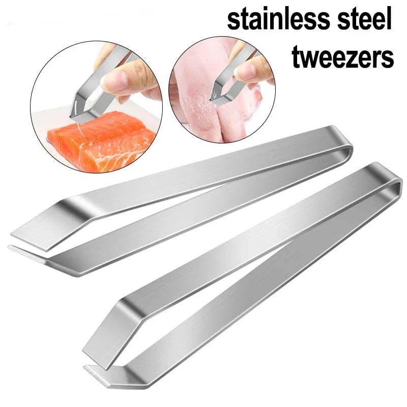 Stainless Steel Fish Bone Tweezers for Kitchen Use