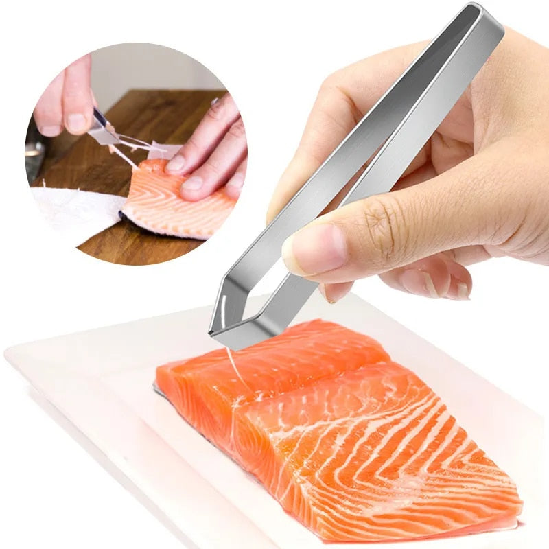 Stainless Steel Fish Bone Tweezers for Kitchen Use