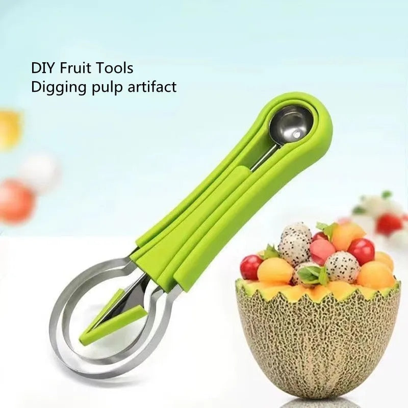 Serrated Watermelon Knife and Fruit Scoop Set