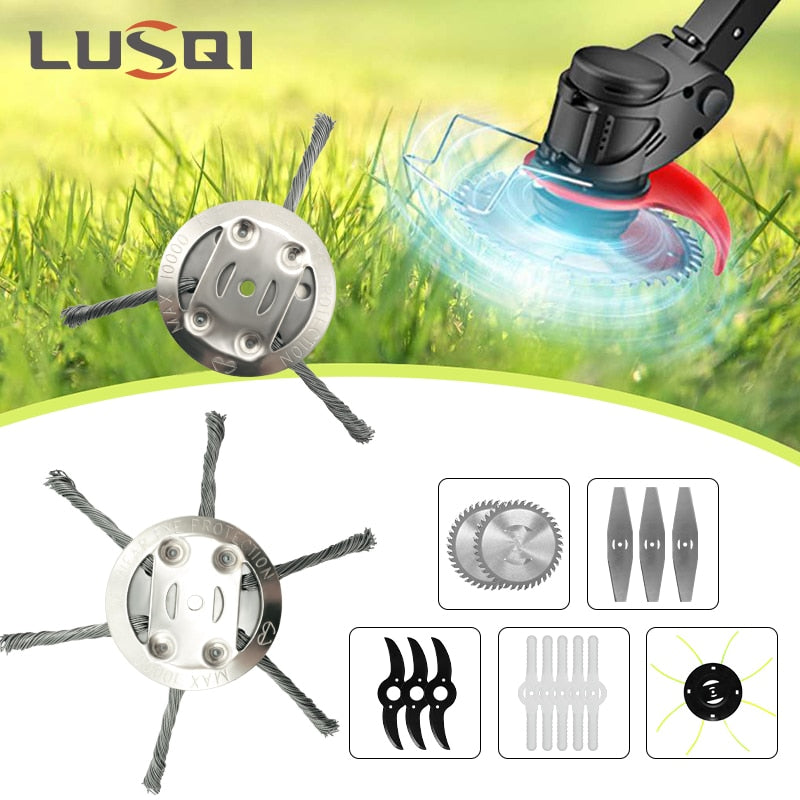 LUSQI Lithium Lawn Mower Head, Universal Weed Trimmer Attachment
