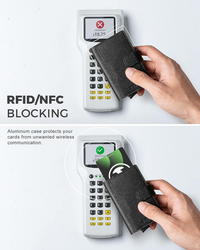 VULKIT Pop up Wallet Credit Card Holder with Leather Slots RFID Blocking Slim Metal Card Case