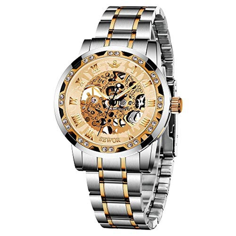 Watches Alps: Men's Mechanical Hand-Winding Skeleton – Front View