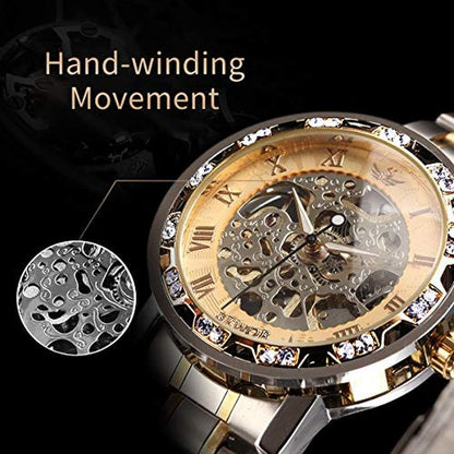 Watches Alps: Men's Mechanical Hand-Winding Skeleton – Close-up Detail
