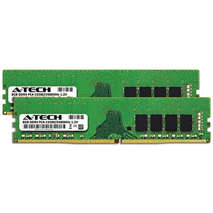 A-Tech 16GB (2x8GB) DDR4 2400 MHz UDIMM PC4-19200 – Side View