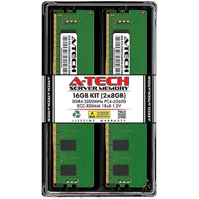 ECC RAM: A-Tech 16GB Kit 2x8GB DDR4 3200MHz PC4-25600 – Front View