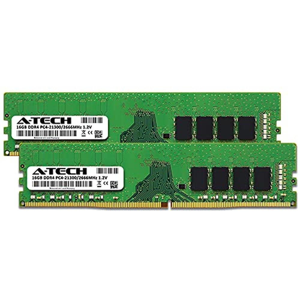 A-Tech 32GB (2x16GB) DDR4 2666 MHz UDIMM PC4-21300 – Side View