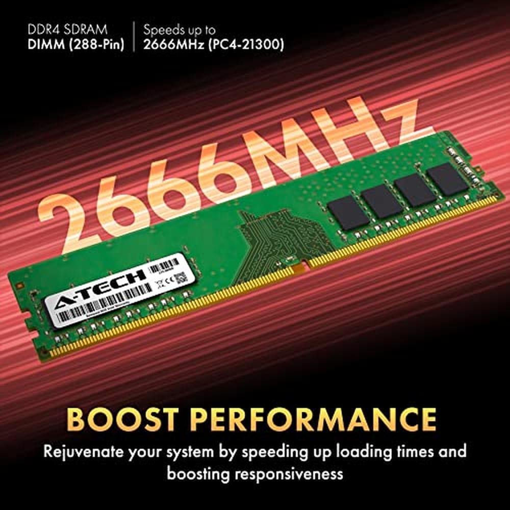 A-Tech 32GB (2x16GB) DDR4 2666 MHz UDIMM PC4-21300 – Close-up Detail