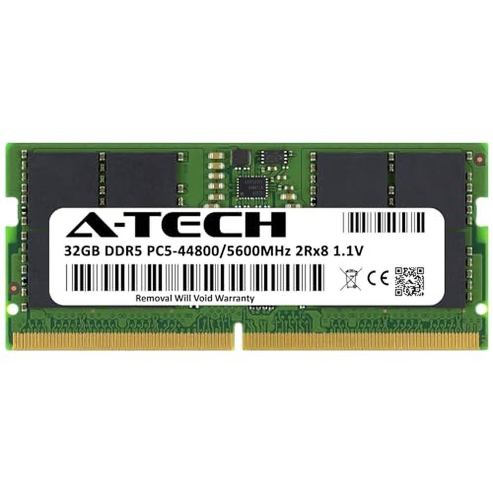 A-Tech 32GB DDR5 5600MHz PC5-44800 CL46 SODIMM 2Rx8 Dual – Close-up Detail