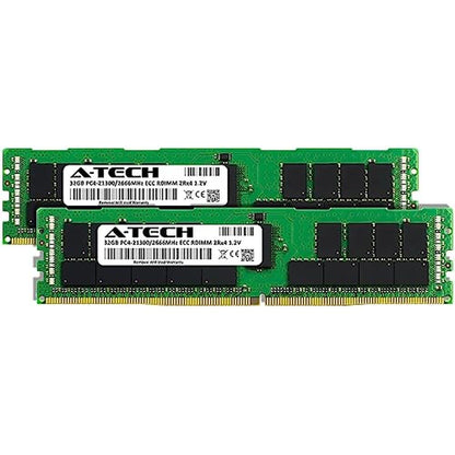 A-Tech 64GB Kit (2x32GB) DDR4 2666MHz PC4-21300 ECC RDIMM – Side View