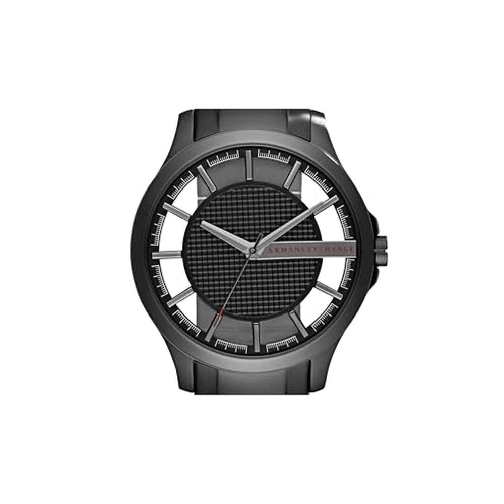 Men Watch: Armani Exchange Men's Watch Three Hand Black – Close-up Detail