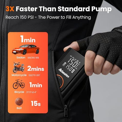 AchansFam L9 Pro Tire Inflator Portable Air Compressor – Close-up Detail