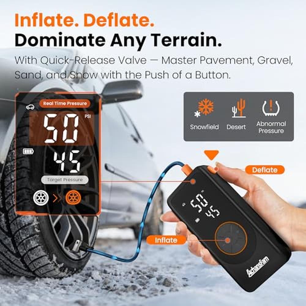 Achansfam P9 Pro Portable Air Compressor – Side View