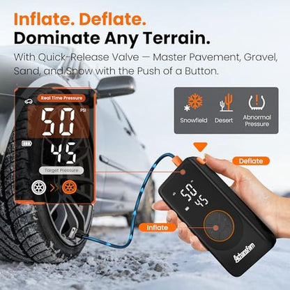Achansfam P9 Pro Portable Air Compressor – Side View