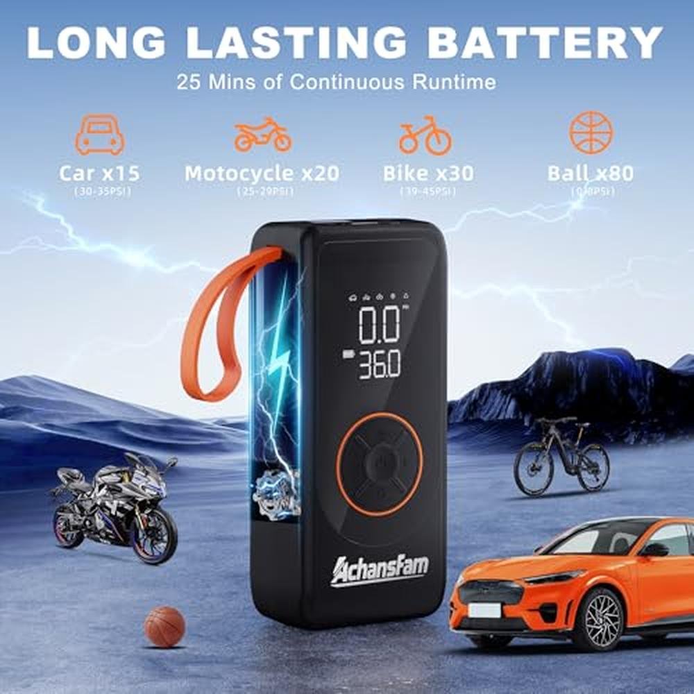 Achansfam P9 Pro Portable Air Compressor – In Use