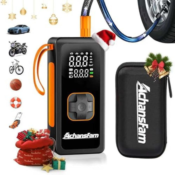 Air Tire Inflator: AchansFam P9 Portable Air Compressor – Front View